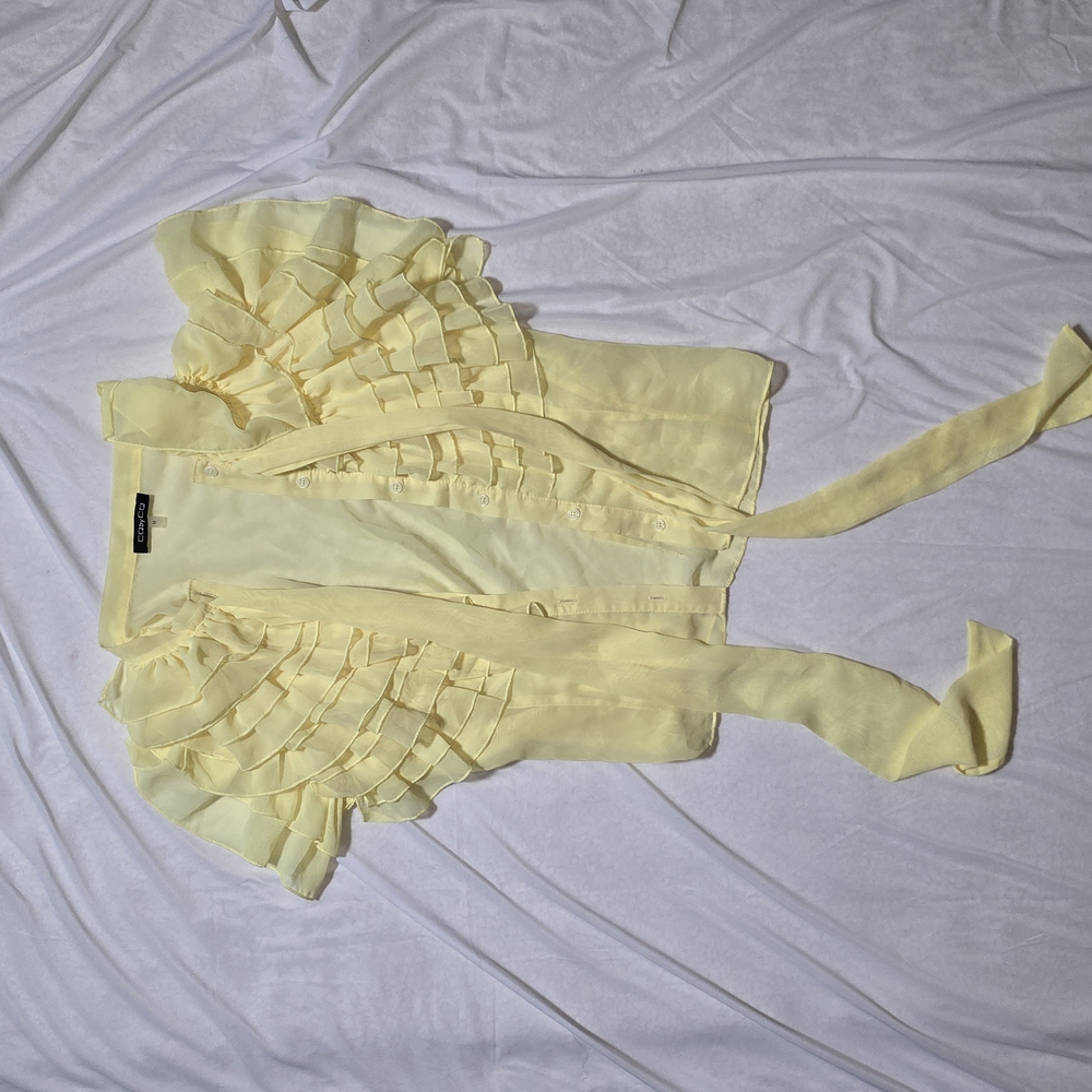 Chico's Yellow Ruffled Blouse